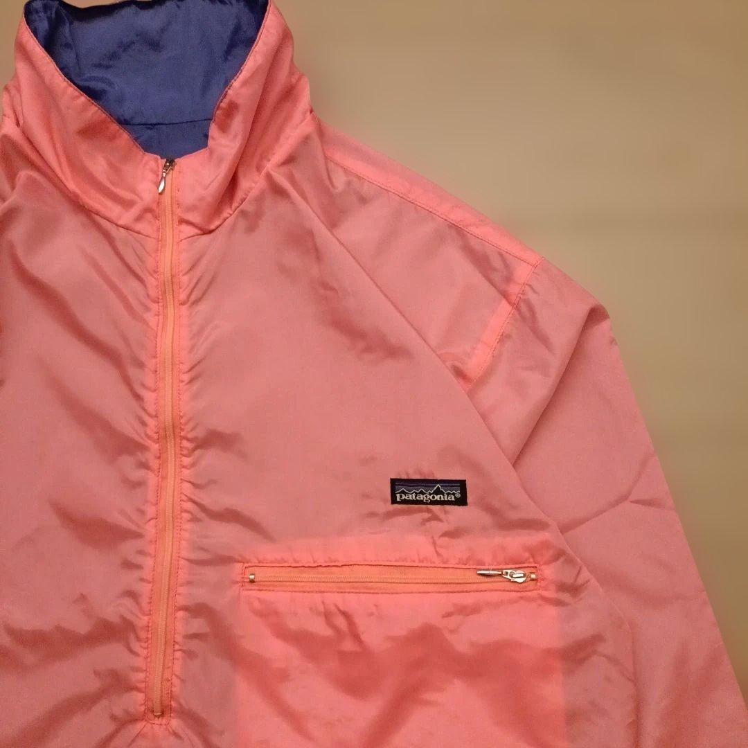 80s~ パタゴニア リバーシブル ウインドブレーカー サーモンピンク USA製