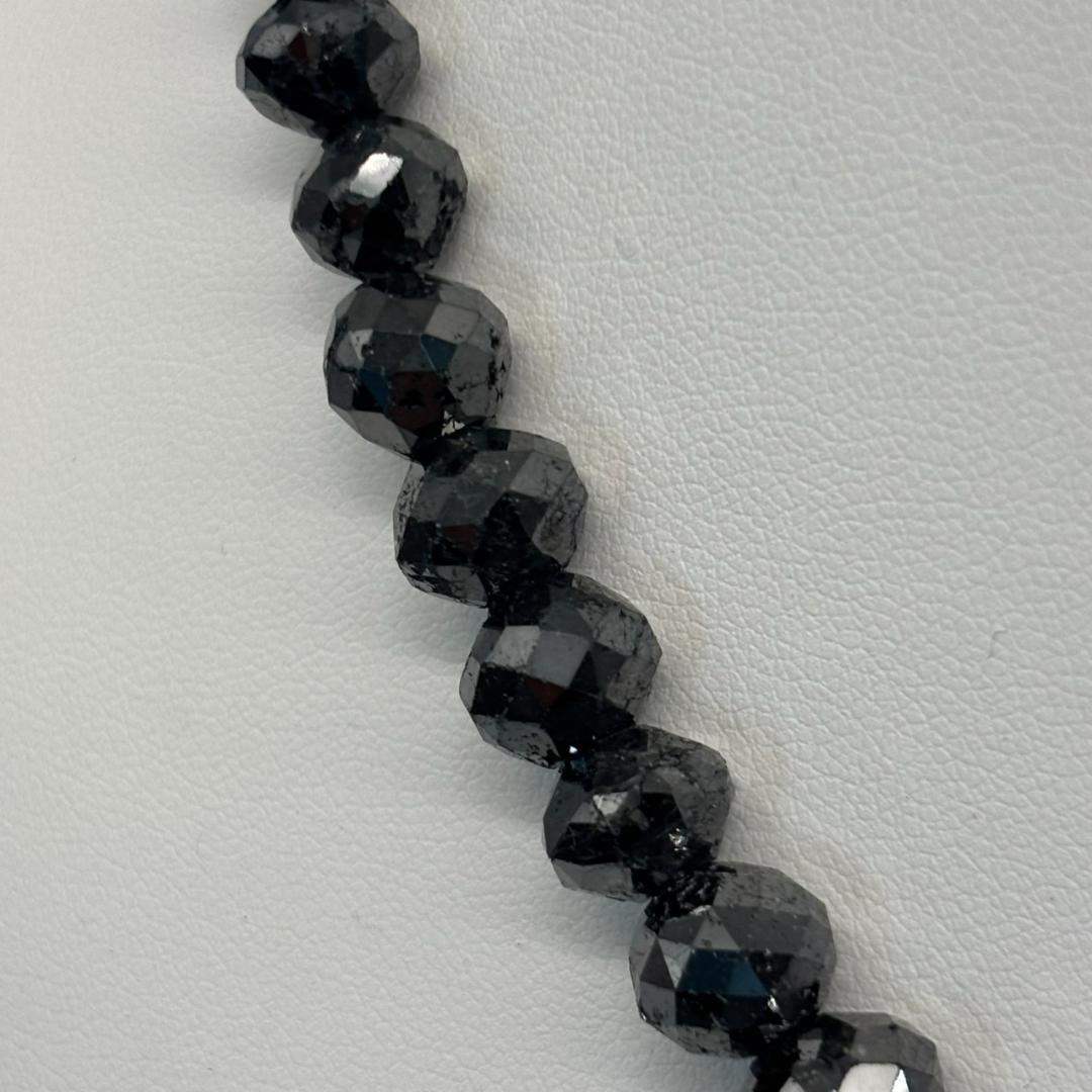 K18WG 天然ダイア ブラックダイアモンドネックレス 鑑定書付き