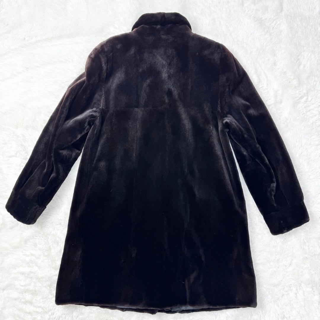 【極良品】サガミンク　SAGA MINK 毛皮コート　銀タグ　F ブラウン