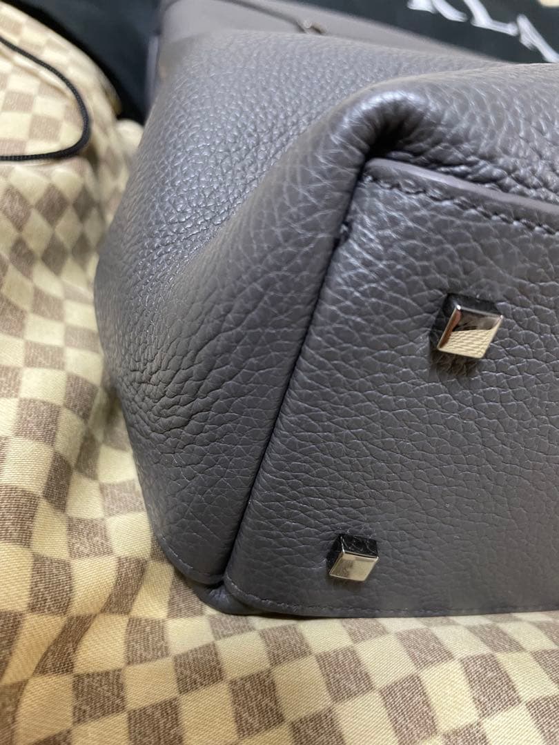 マ*ん様 極上美品　正規品　本革　FURLA ビジネスバッグ　シボ革　グレー