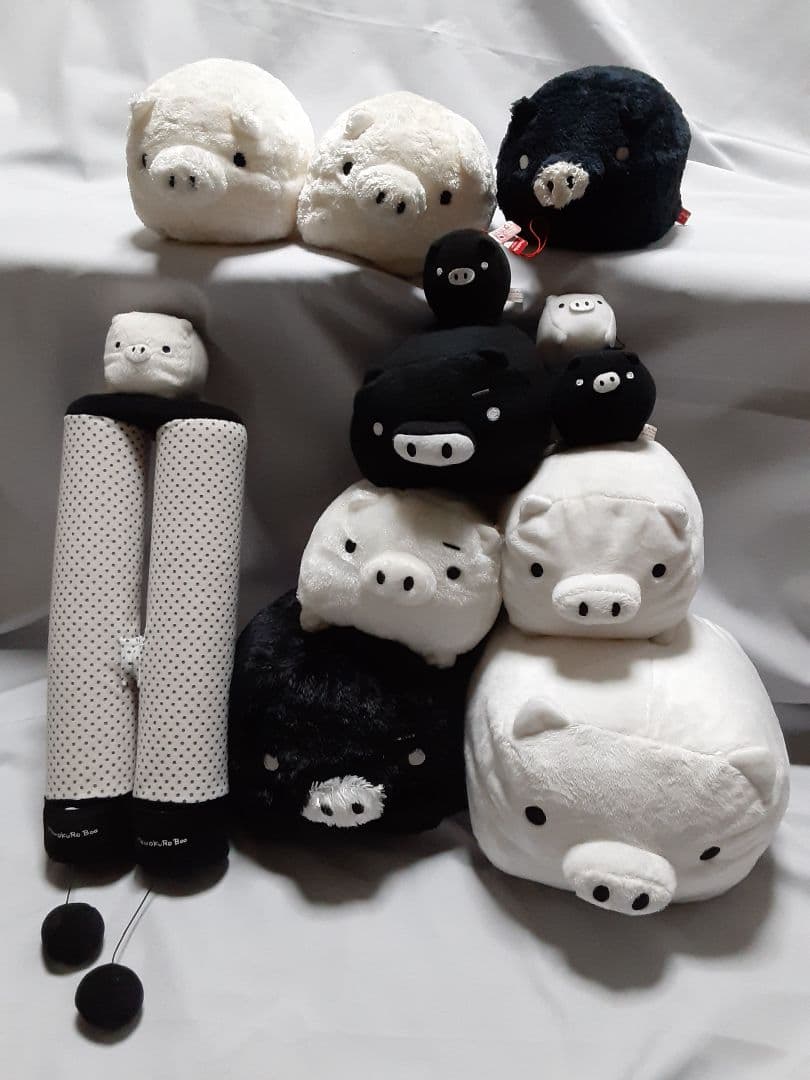 タオルハンガー モノクロブー ぬいぐるみセット もこもこ キラキラ XL BIG