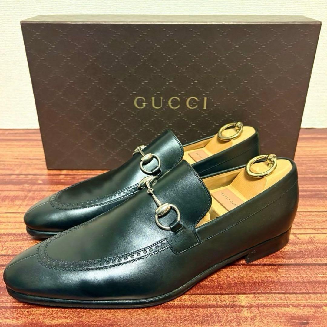 GUCCI グッチ ホースビットローファー 25.5cm メンズ ブラック 靴