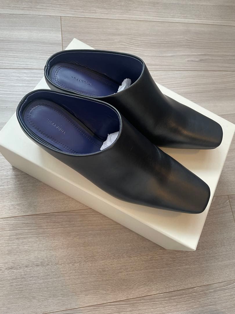 靴 Todayful Squaretoe Leather Sabot 37