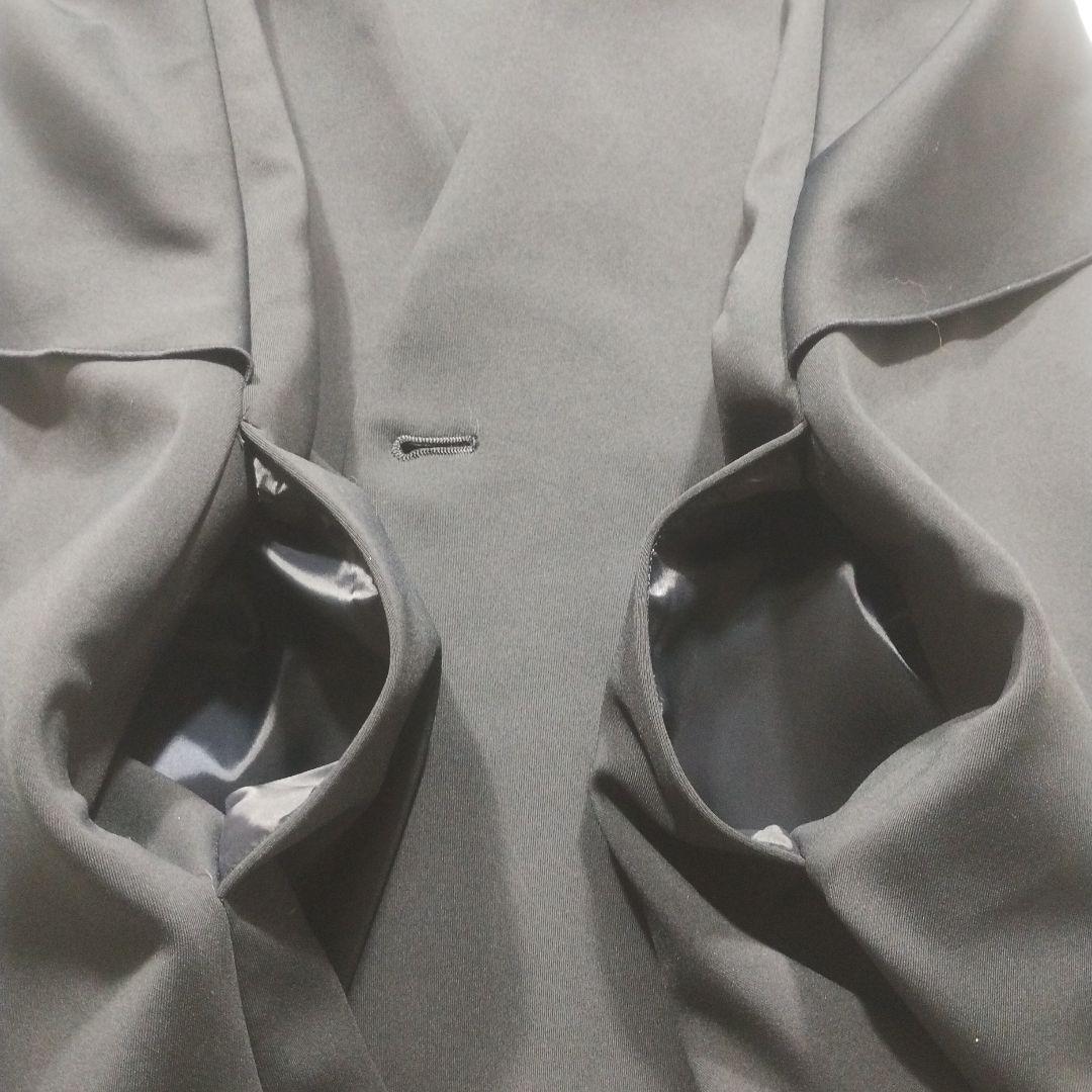 極美品　ユナイテッドアローズ　SPONGY ミドルベスト　ジレ　36　フリル　黒