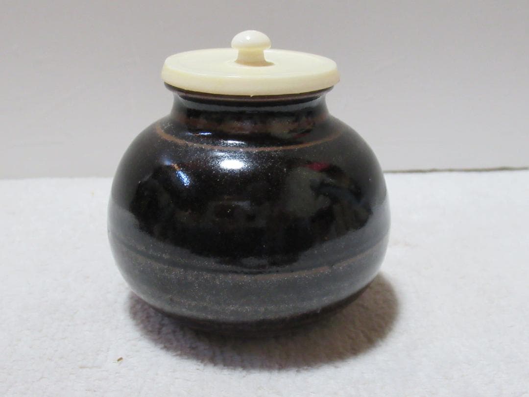 まあみ　松本鉄山造　羽室文林茶入　唐物写　共箱