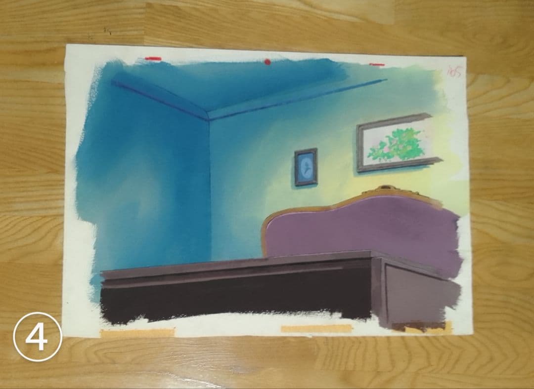 セル画の直筆背景画　12点