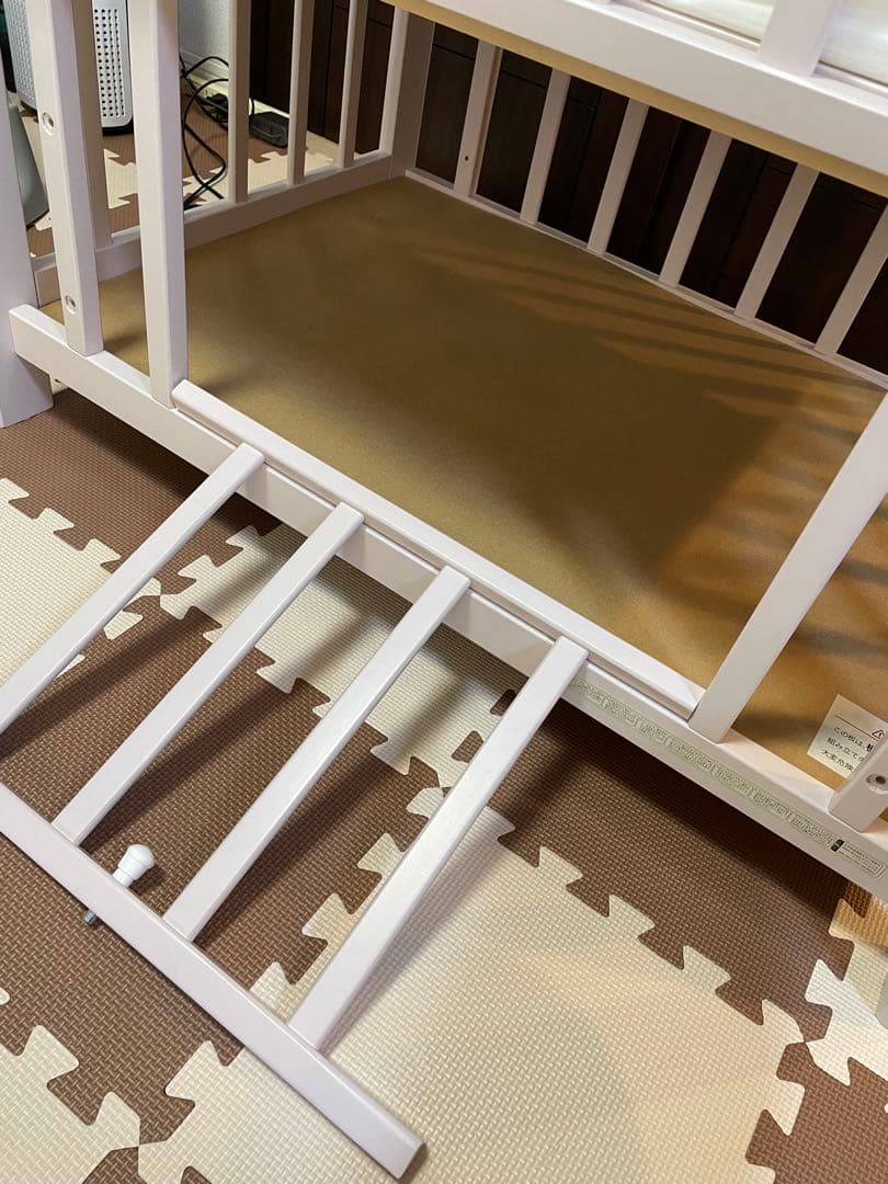 あわイロ　ベビーベッド　ピンク　マットレス付き