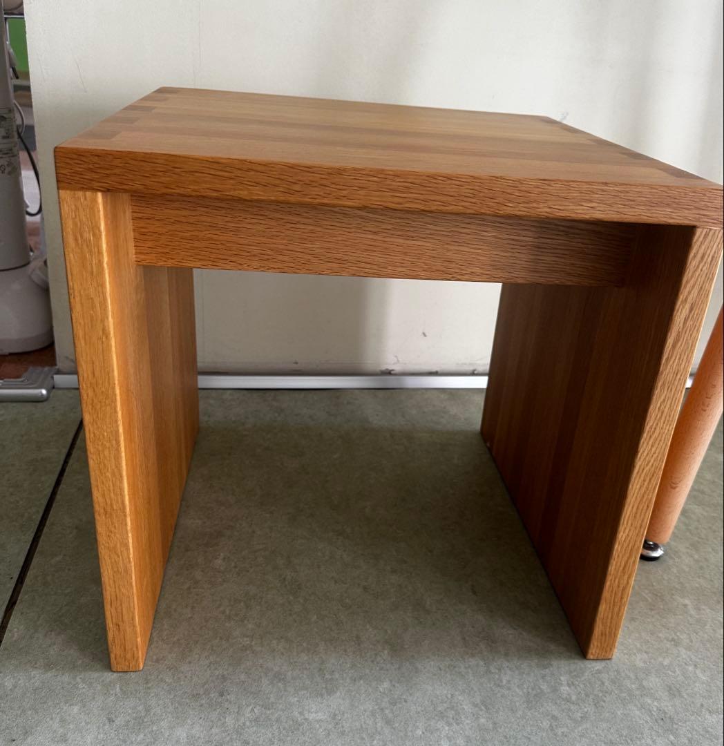 廃盤品 希少 無印良品 天然木 オーク材スツール ベンチ コの字 テーブルにも