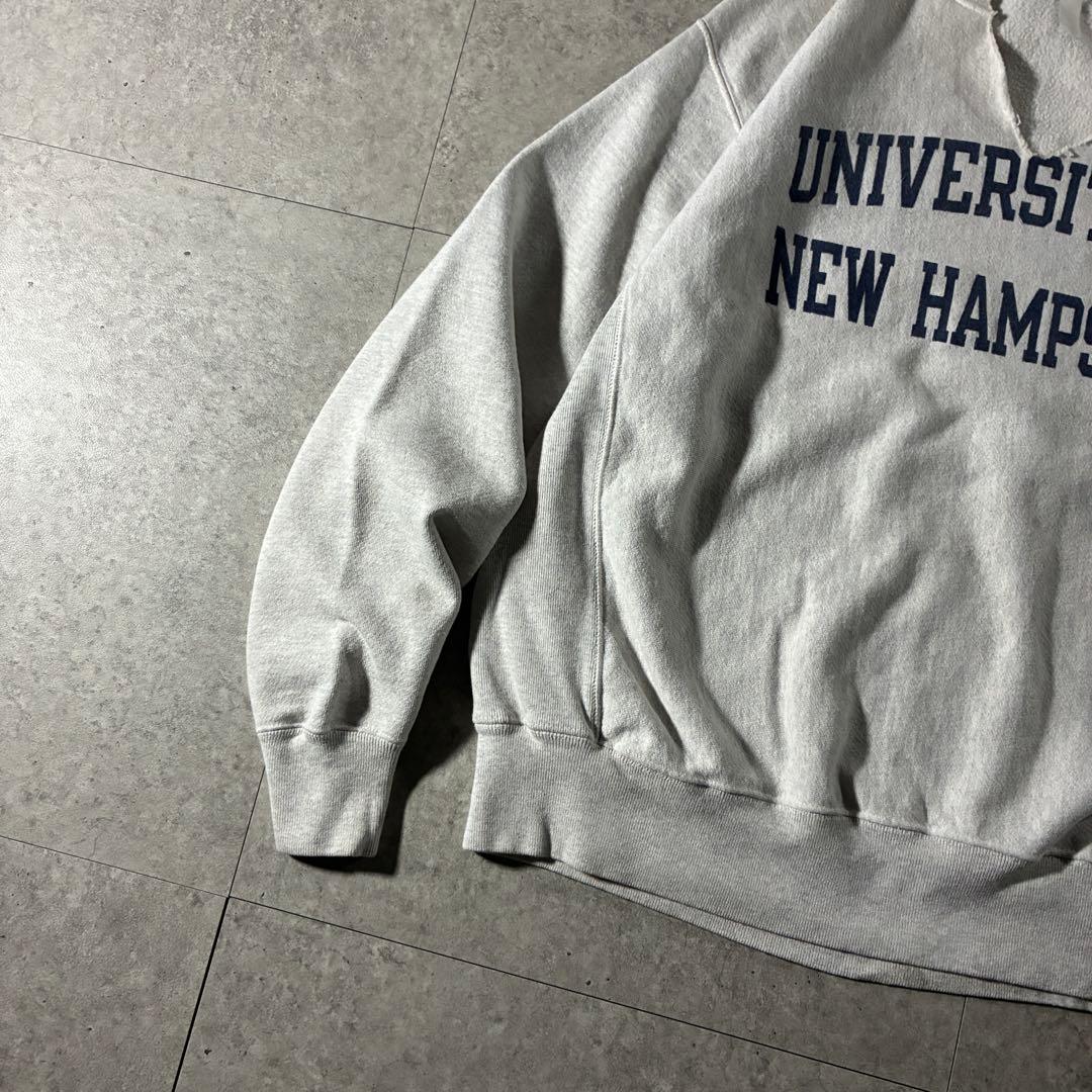 00s- Championリバースウィーブ 染み込みカレッジロゴクラッシュ短丈