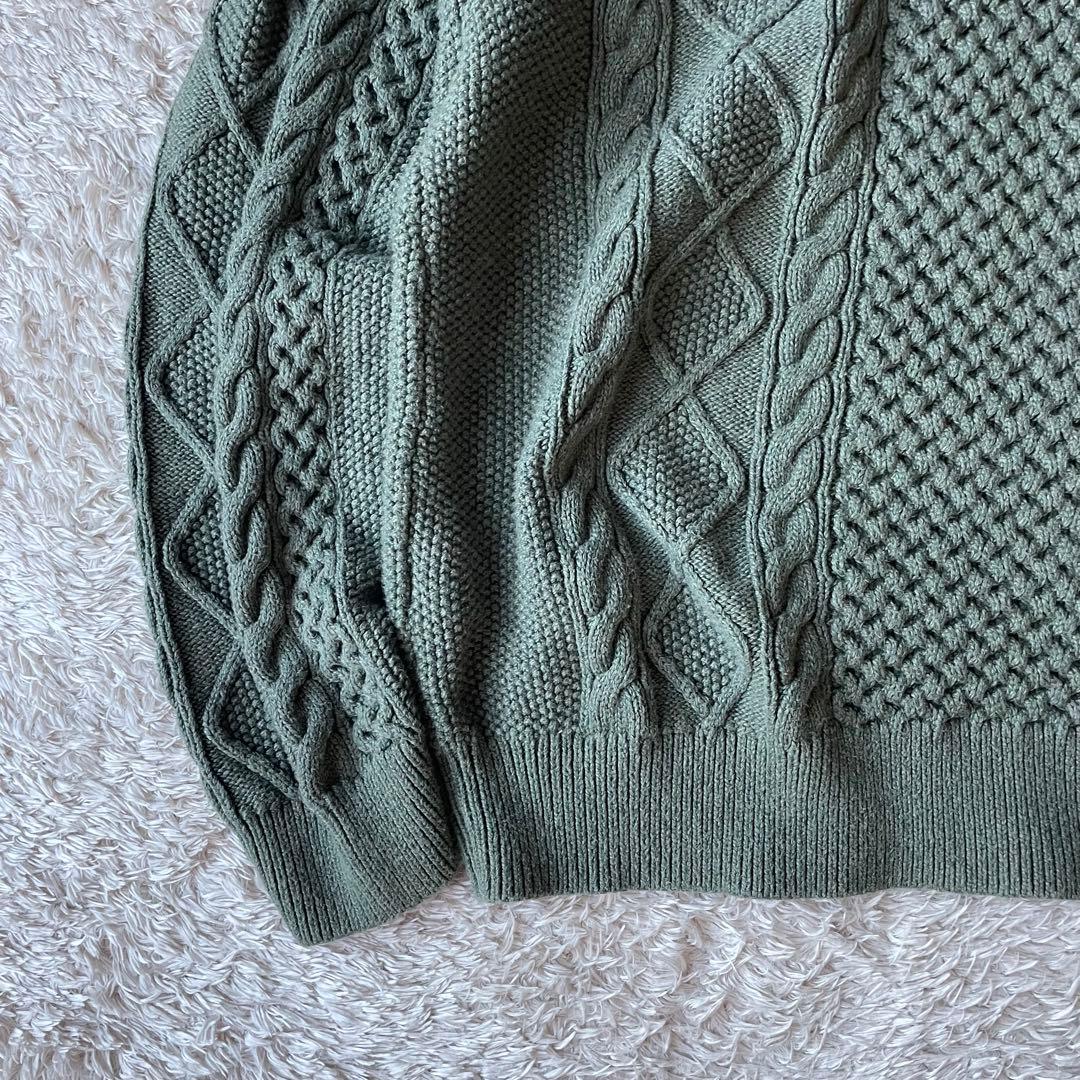 ラルフローレン 現行 フィッシャーマンズニット XL カーキ