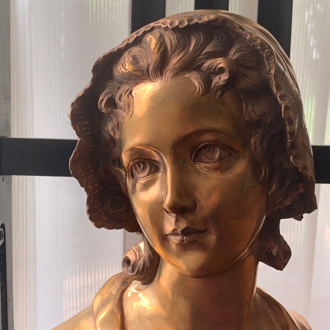 A. GORI ブラス製 女性胸像 約27cm