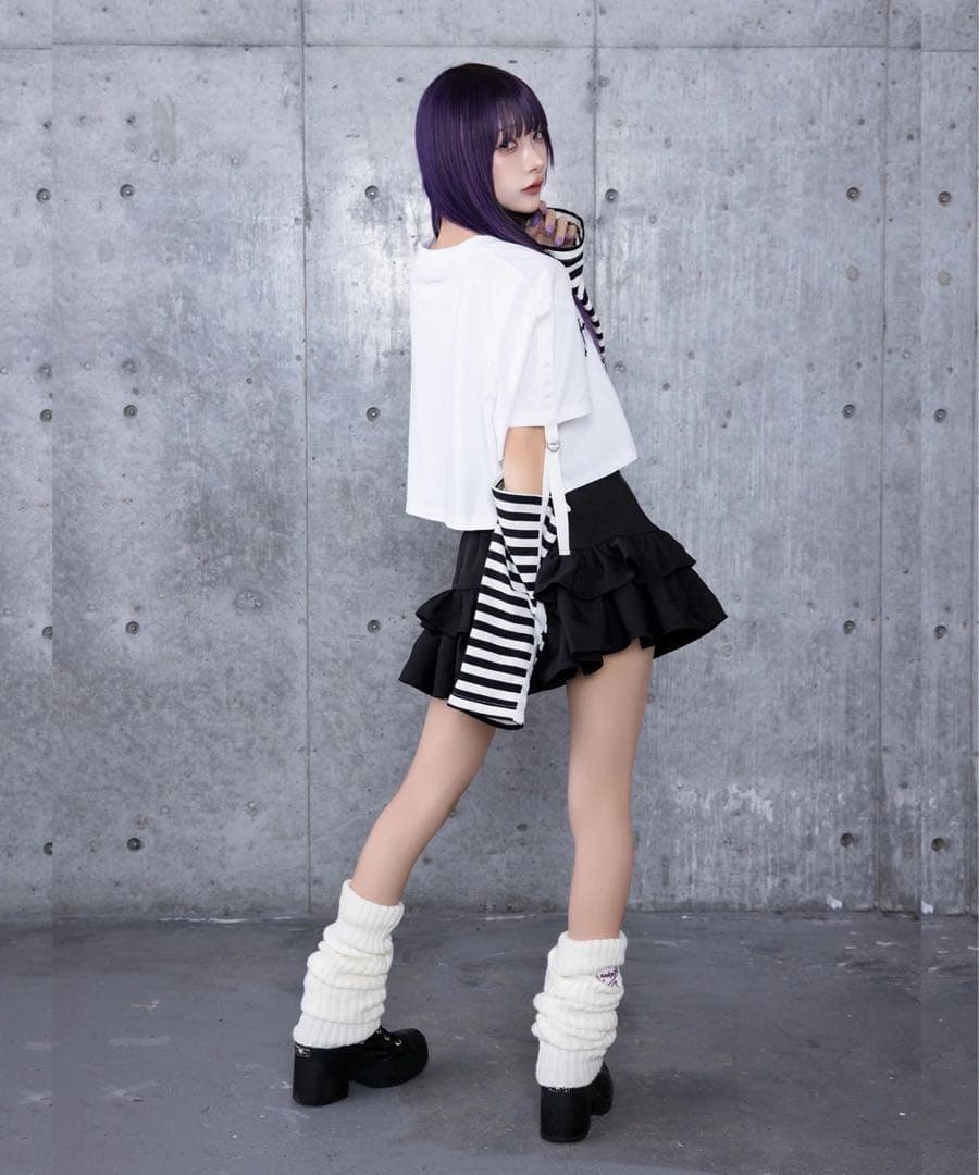 Amilige コルセット風フリルスカート size-M