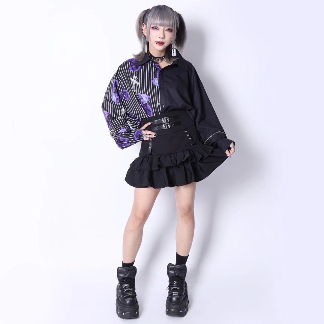 Amilige コルセット風フリルスカート size-M