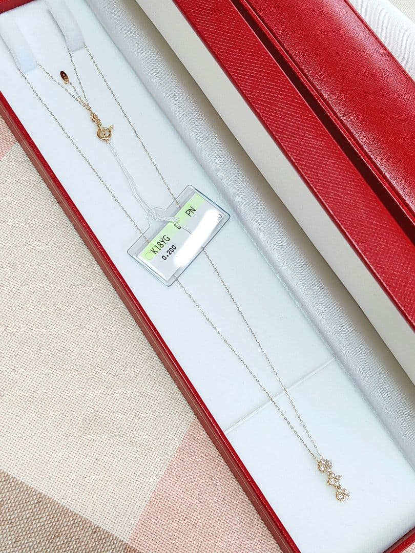 同梱 専用 新作 k18YG 天然ダイヤモンド 0.20ct 2wayネックレス