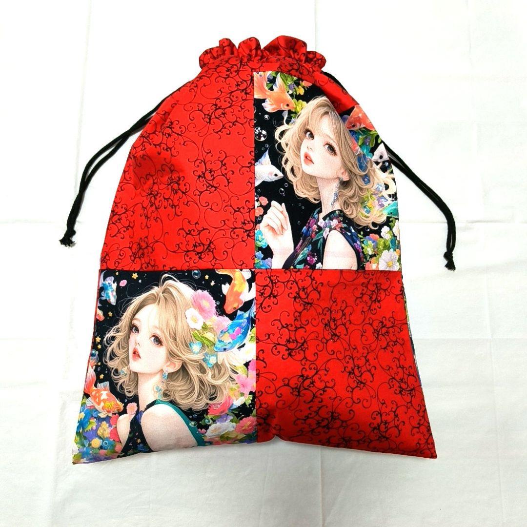 Yourelia様】ハンドメイドオーダー★女の子と犬★巾着&ポーチ&ハンカチ9点