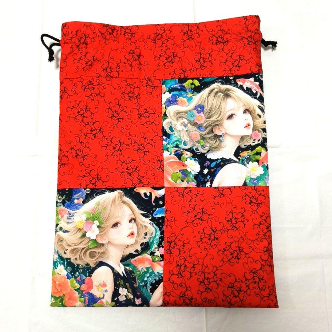 Yourelia様】ハンドメイドオーダー★女の子と犬★巾着&ポーチ&ハンカチ9点