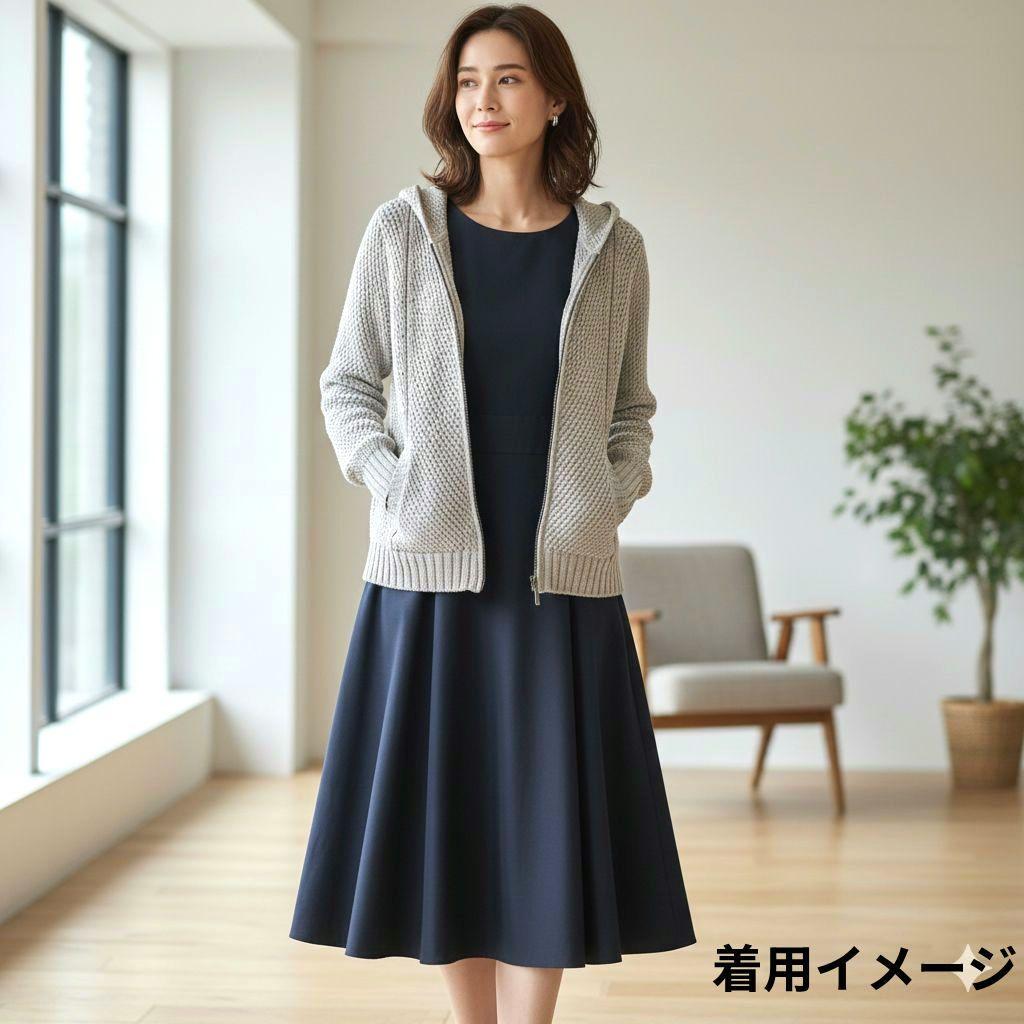 美品✨️フォクシー リリーパーカー　40 コットンシルク フーディ ざっくり編み