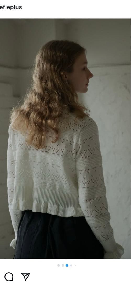 極美品♡trefle+1 ハートクロシェカーディガン　ホワイト