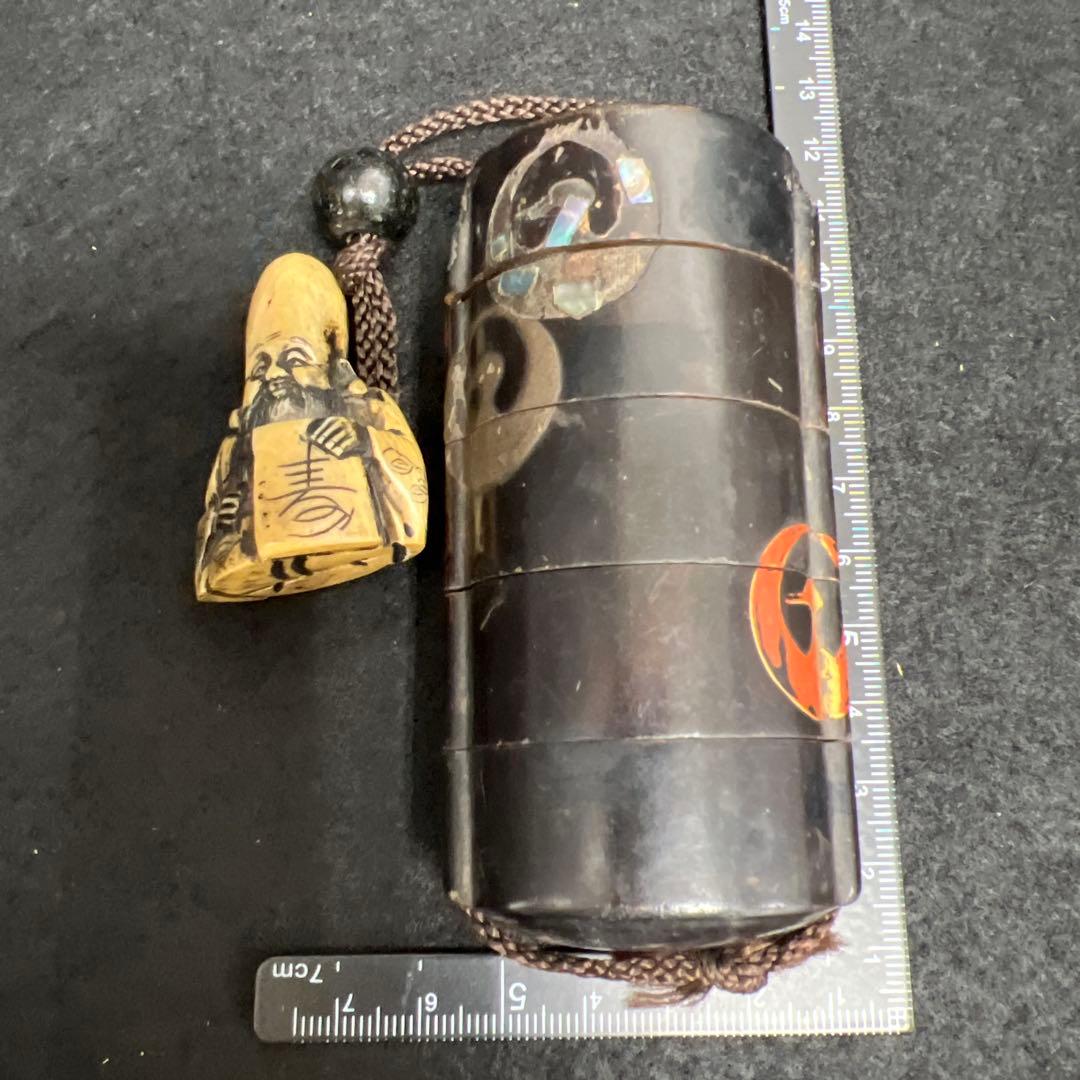 江戸時代　五段印籠、極上根付　73g 東Y7-1203☆2F