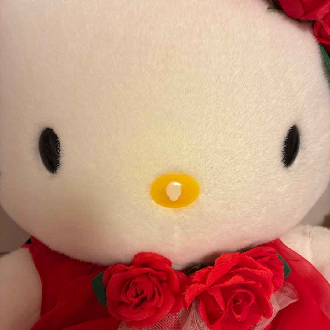 希少レア　ハローキティーフラワーガーデンぬいぐるみ 赤いバラ　特大　即購入OK