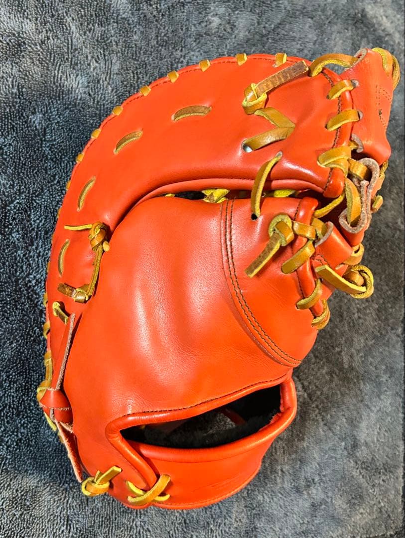 アイピーセレクト赤✖️オレンジ ステアレザー 硬式オーダーグローブ 右投げ用