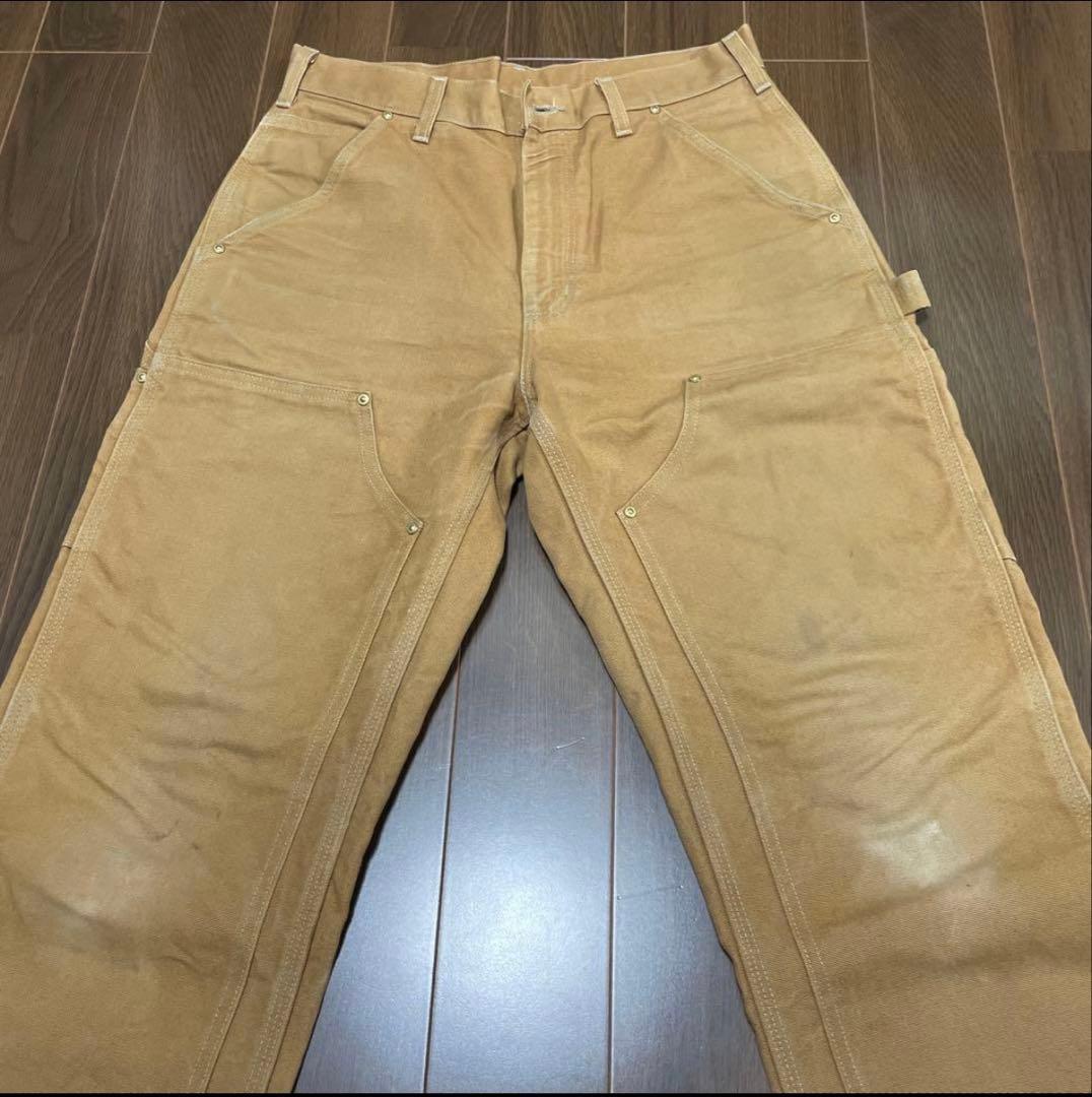 カーハート　ダブルニーパンツ　ブラウン　アメリカ製　31✖️32