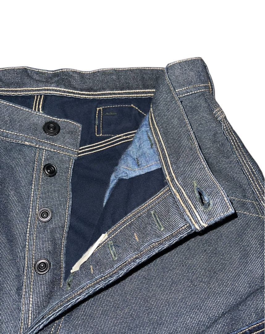 デリックマン NAVY PIN STRIPE × INDIGO DENIM 32