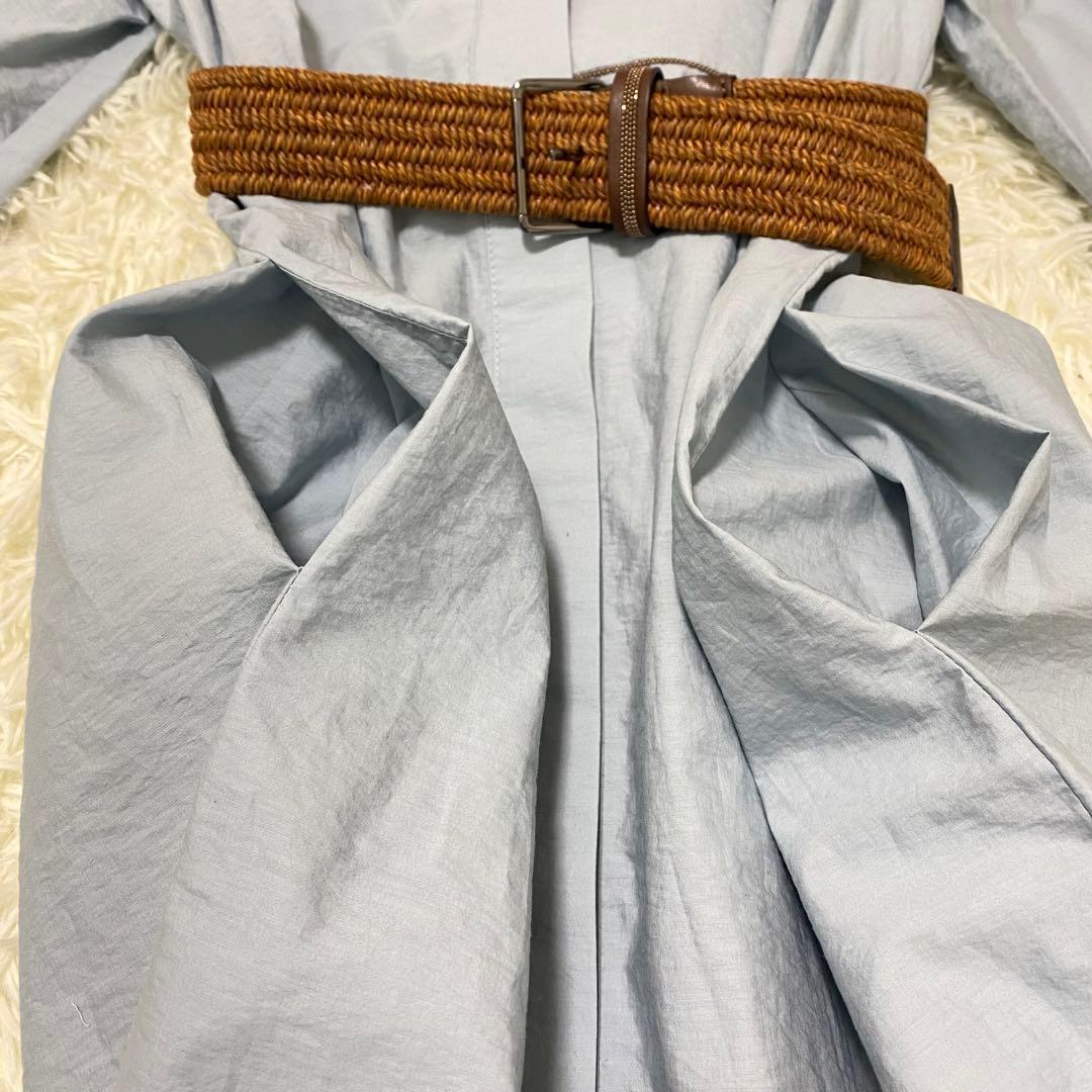未使用級【BRUNELLO CUCINELLI 】 シャツワンピース ベルト付き