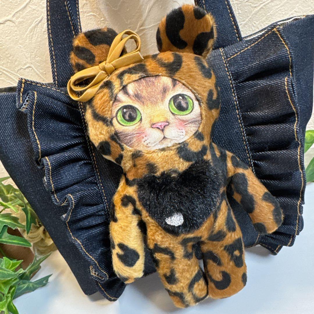 N*o様 コヤンイサムチョン♡豹柄リトルサンダーちゃんのデニムフリルトートバッグ
