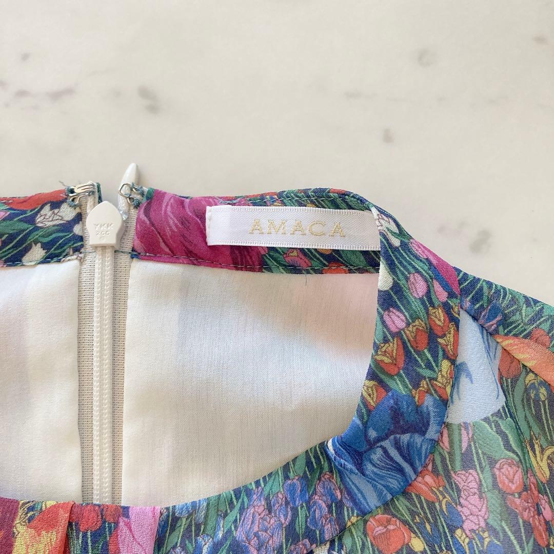 極美品　アマカ　LIBERTY AMALIA TULIPスタンドカラーブラウス