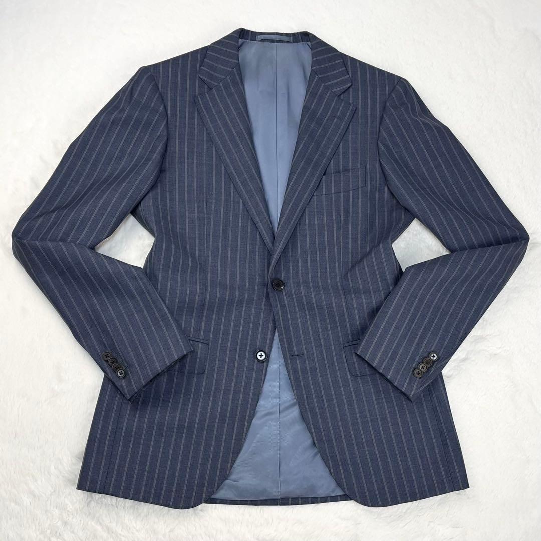 極上シルク混 Brilla per il gusto チョークストライプ スーツ