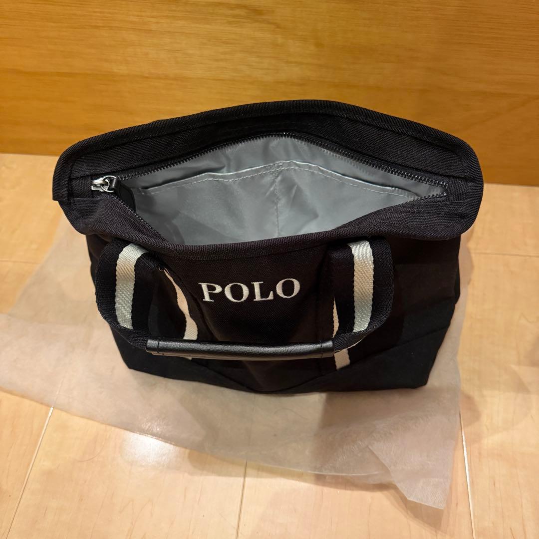 Polo Bear刺繍の黒トート　カートバッグ