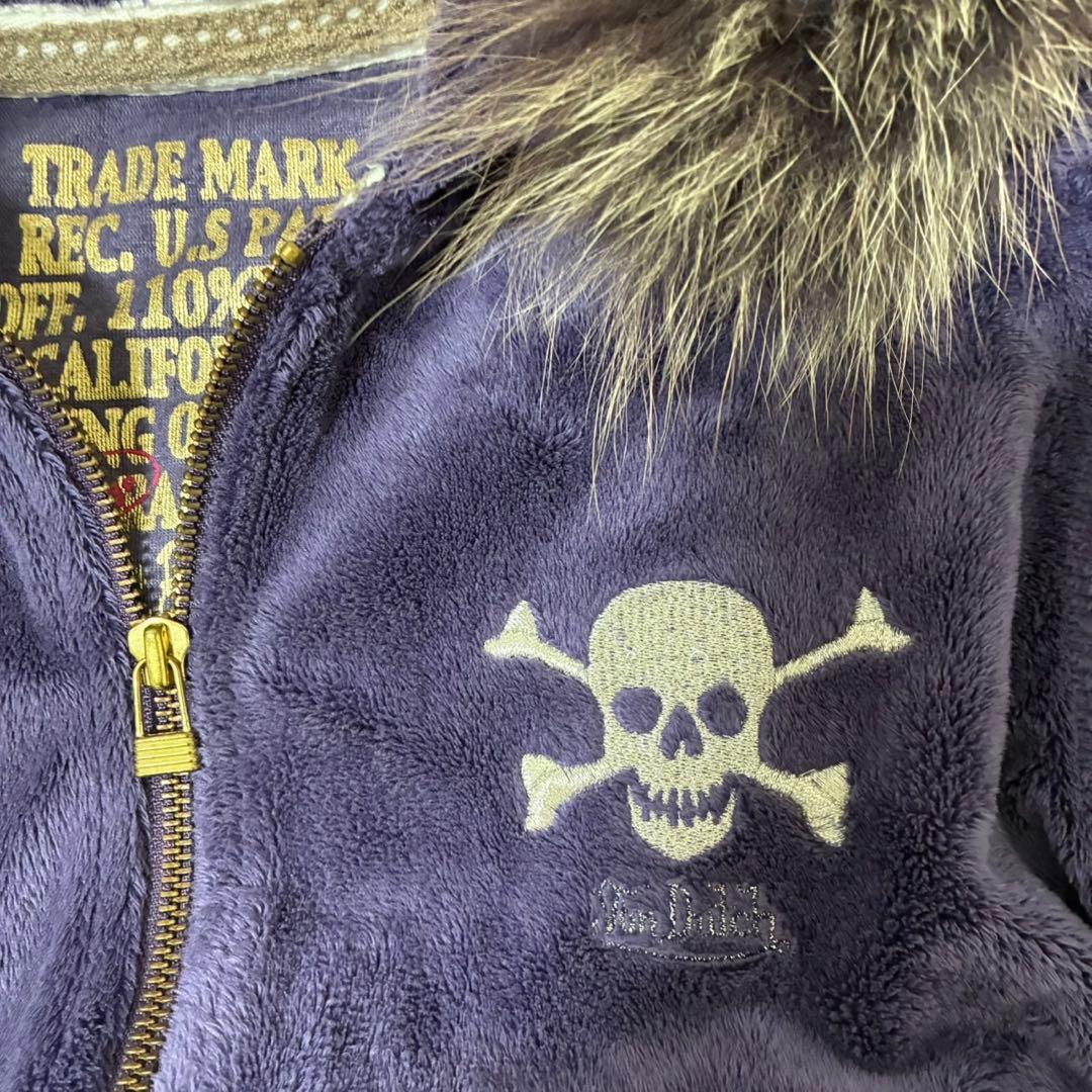 00s y2k old 短丈　パープル　　ダブルジップ　ジップアップパーカー