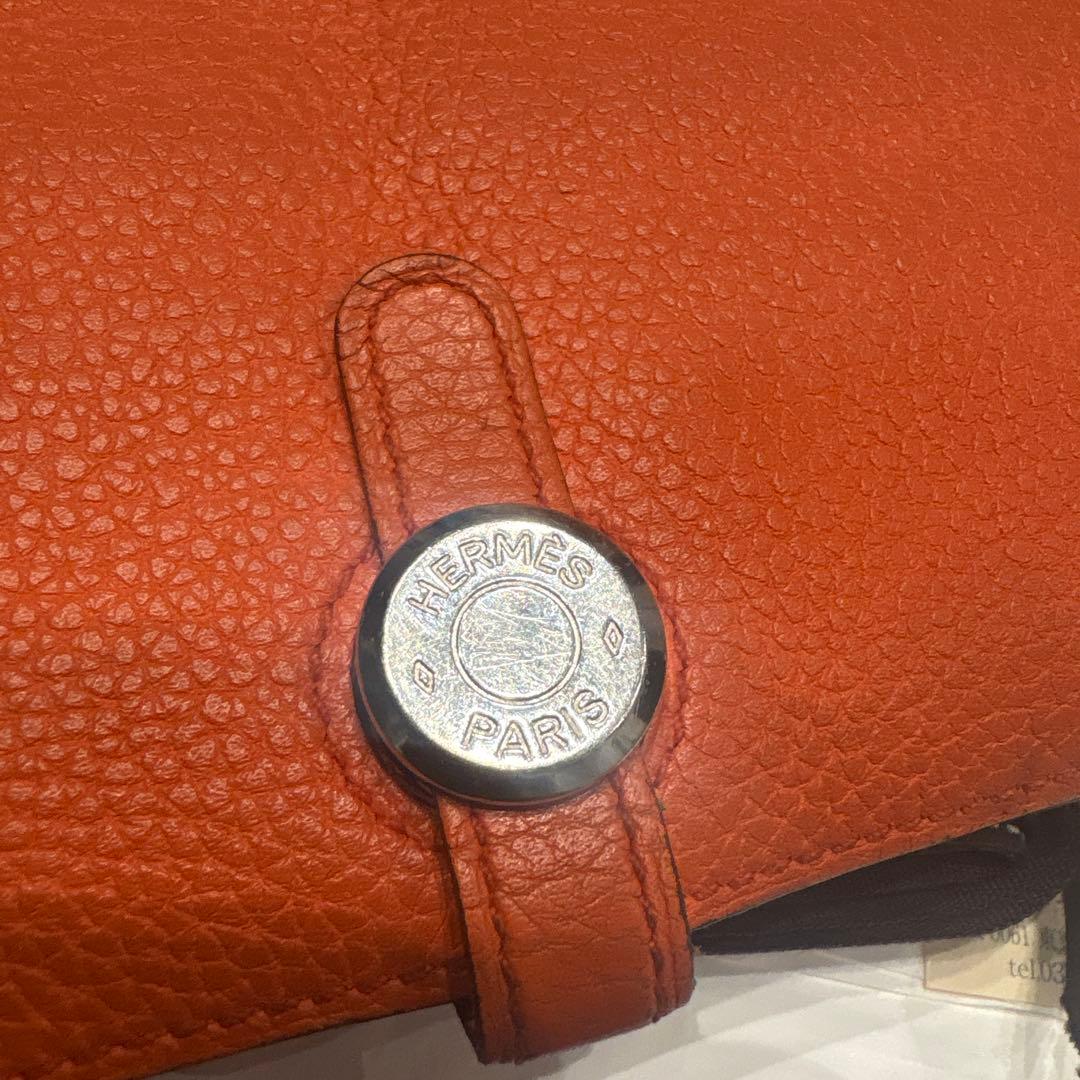 【最終値下しました】【美品】エルメス 長財布 ドゴンロング トゴ オレンジ