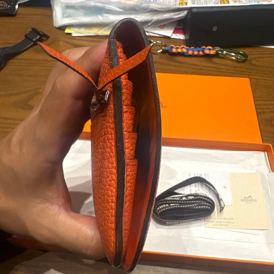 【最終値下しました】【美品】エルメス 長財布 ドゴンロング トゴ オレンジ