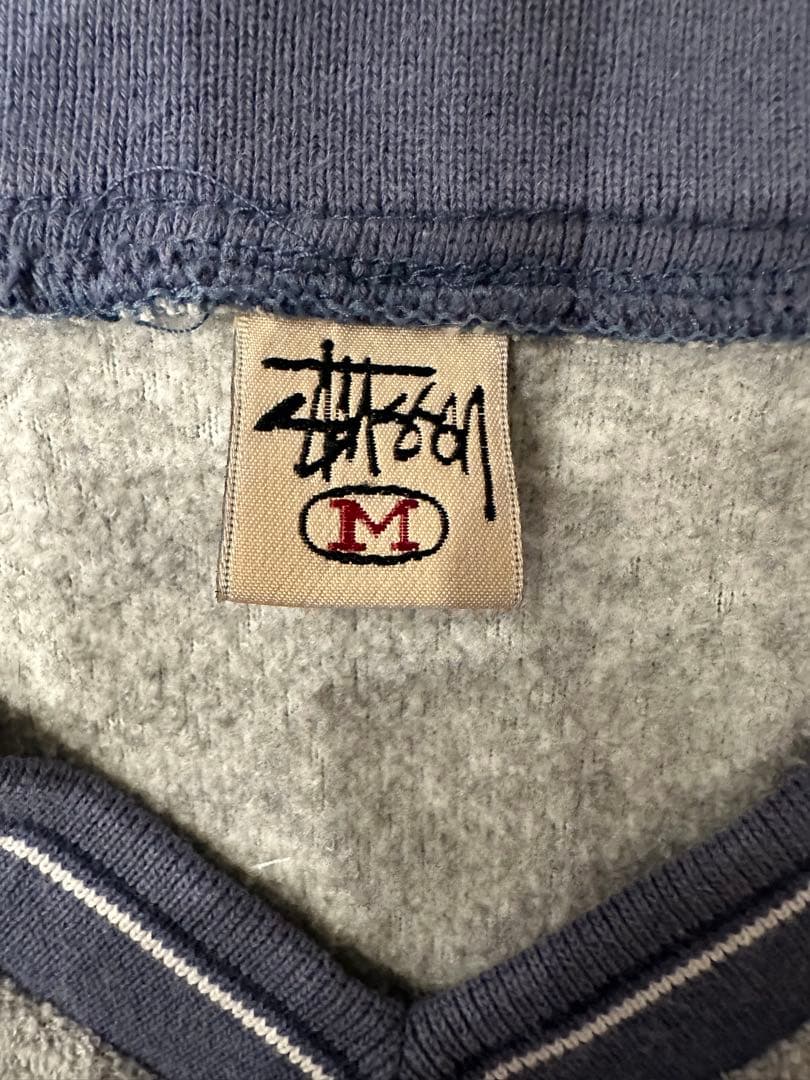トップス 90s Stussy Embroidered V-Neck Sweater