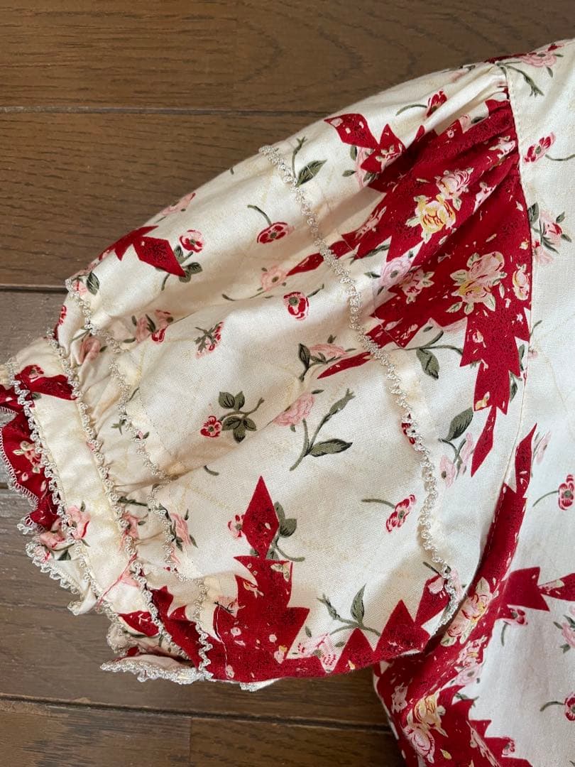 ら*様 ワンダフルワールド　薔薇チャイナ　半袖ワンピース