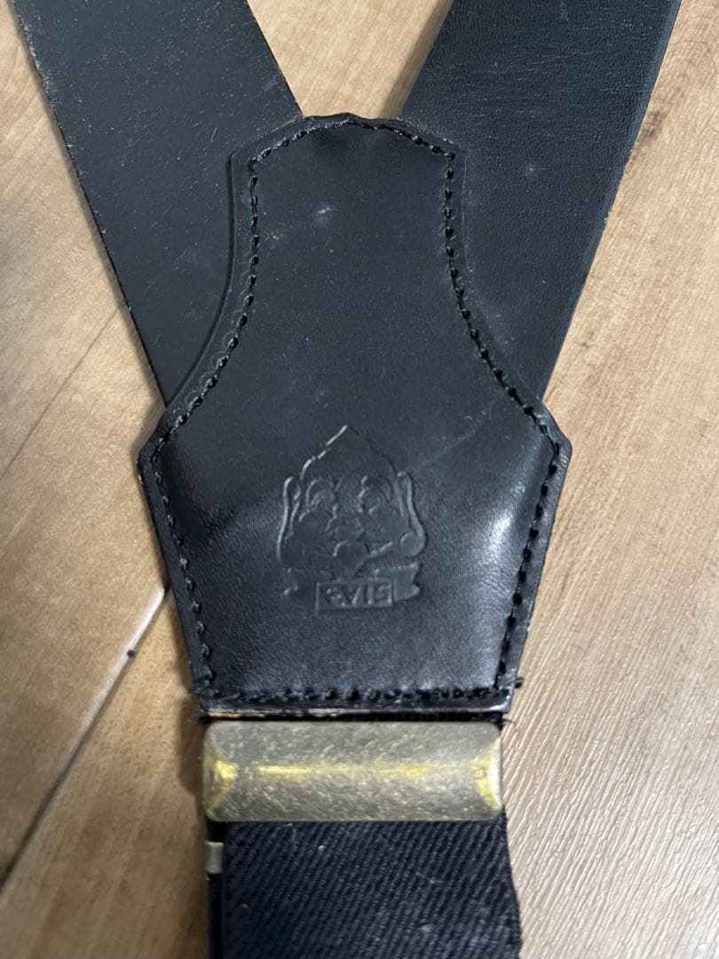 EVISU エビス サスペンダー レザー製 本革ブラック