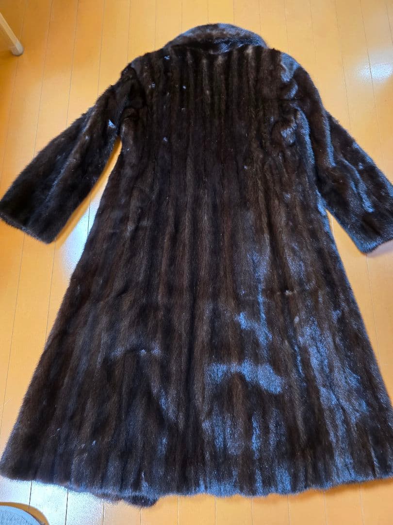 PIERRE BALMAIN ダークブラウン 毛皮ロングコート