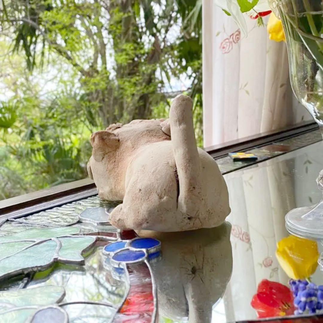 h様へ感謝お嫁入り‼️フィギュリン強運の「BLUEとGOLDのオッズアイねこ」一体