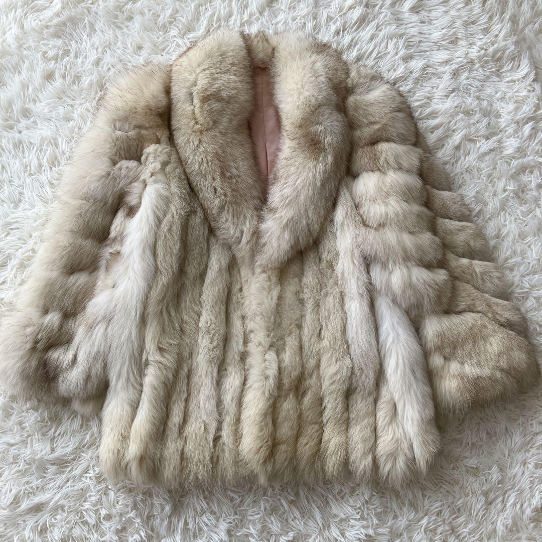 サガフォックス フォックスファー ファーコート リアルファー 本毛皮 銀サガ L