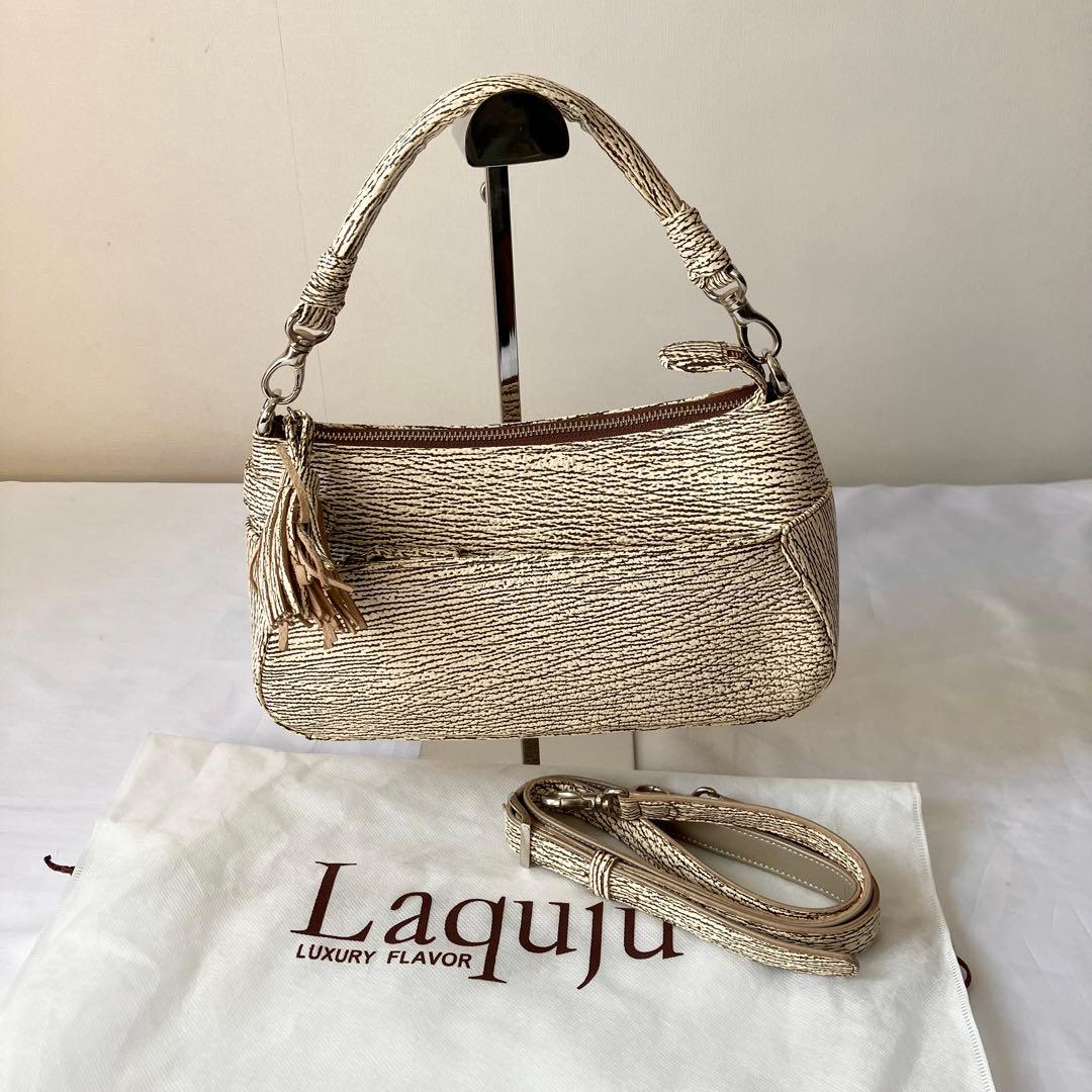 【美品】JRA ラクジュ　バッグ　ショルダー　ハンド　2way シャークレザー革