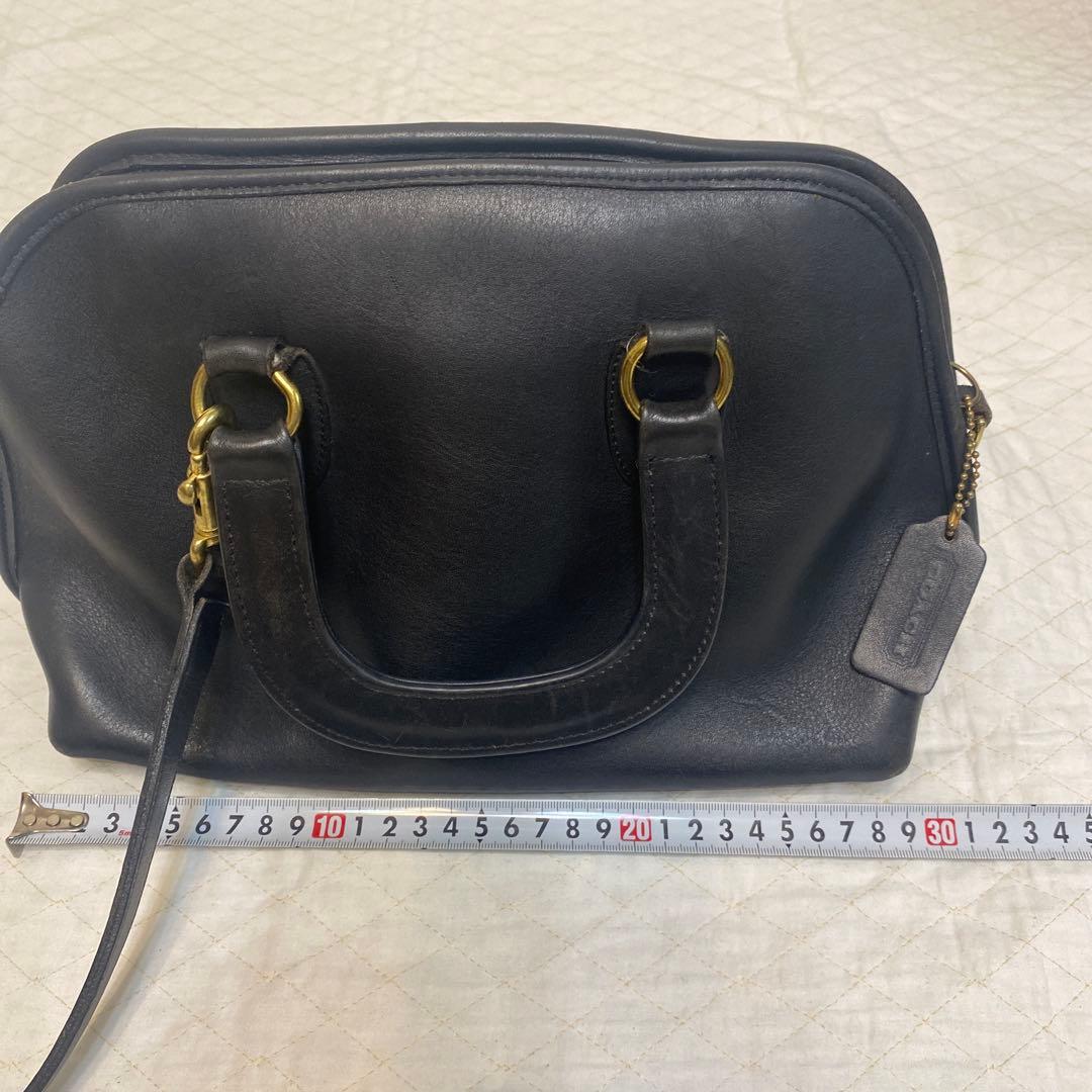 ハンドバッグ　ショルダーバッグ　オールドコーチ　黒　本革