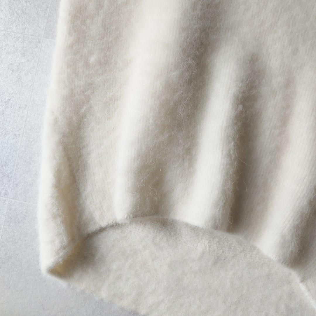 BEARDSLEY アルパカシャギーニットジレ ふわふわベスト ホワイト