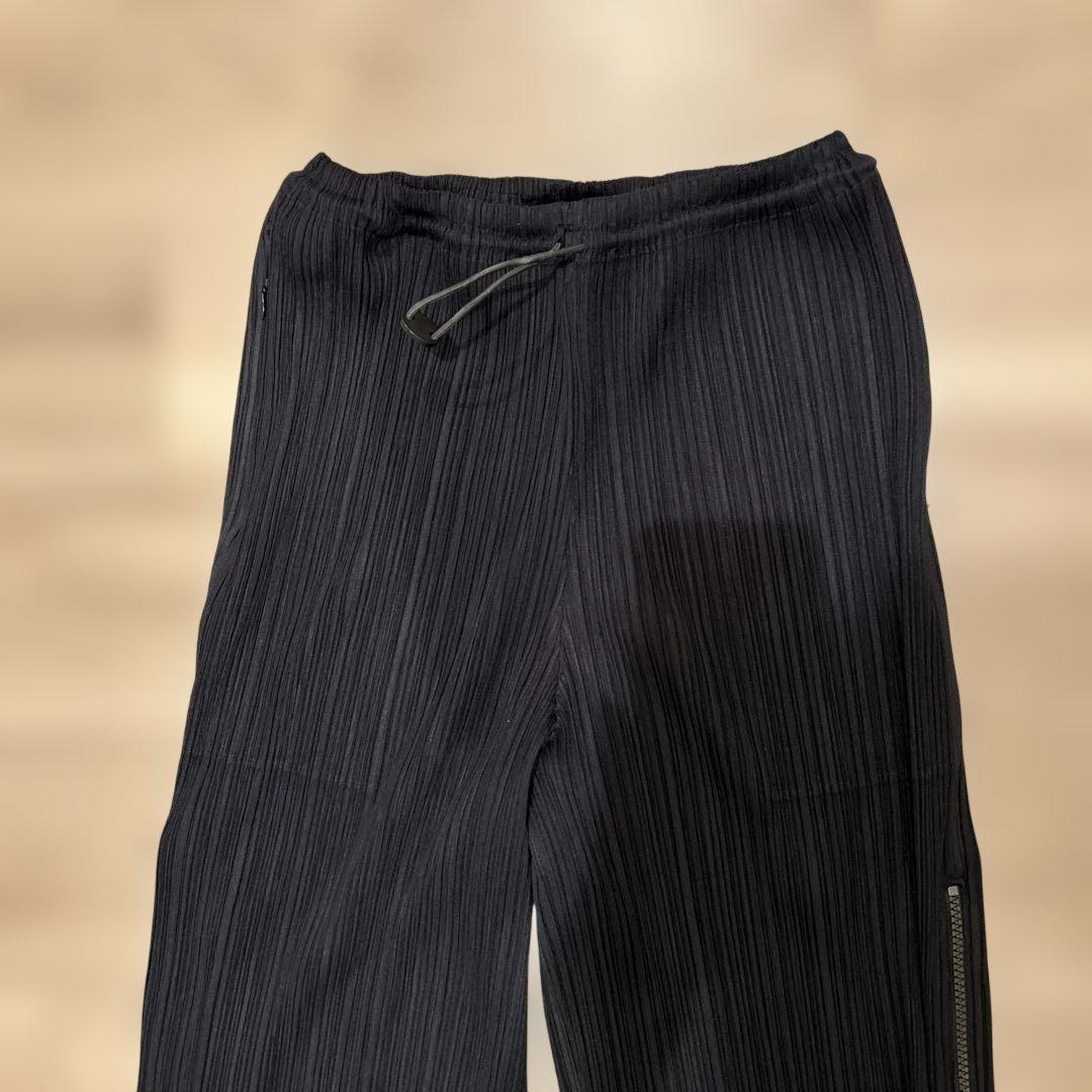 【美品】プリーツプリーズ ジョガーパンツ ジップ 黒 3 L相当