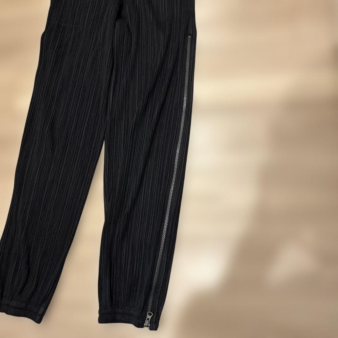 【美品】プリーツプリーズ ジョガーパンツ ジップ 黒 3 L相当