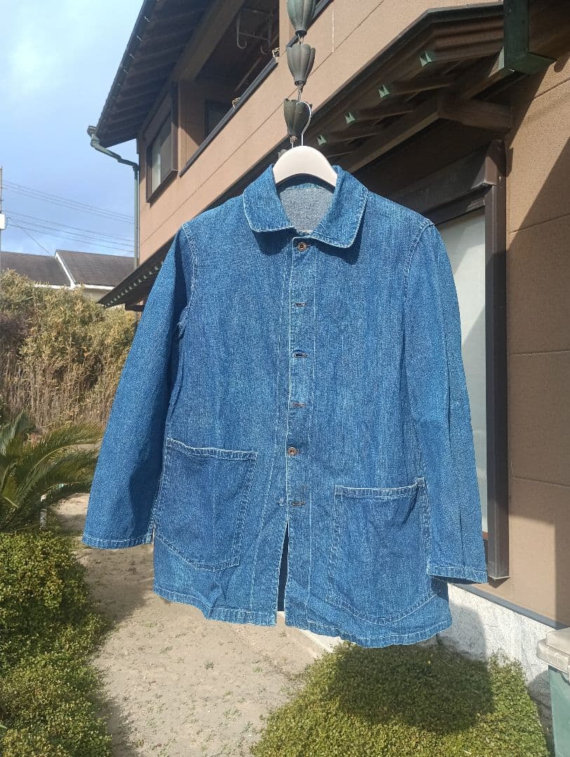 緊急値下げ40sデニムカバーオール ボタンフロント薄いデニム
