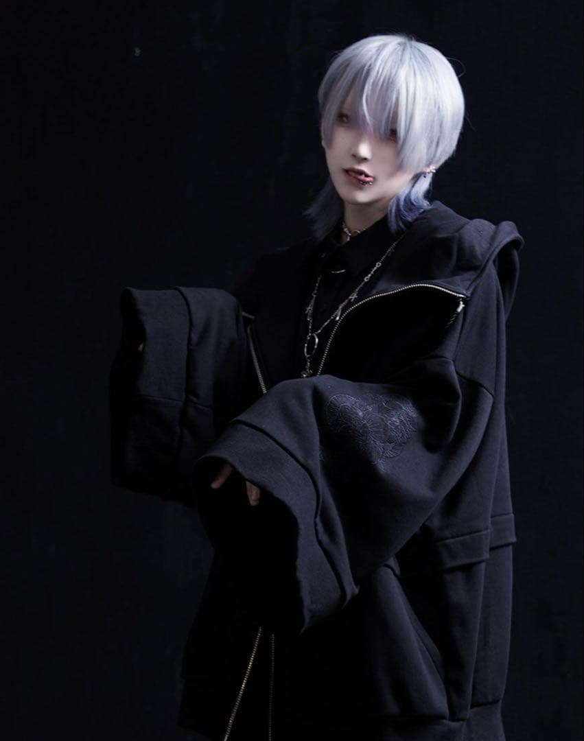 ililil【蛇昇華界】着物パーカー　ブラック