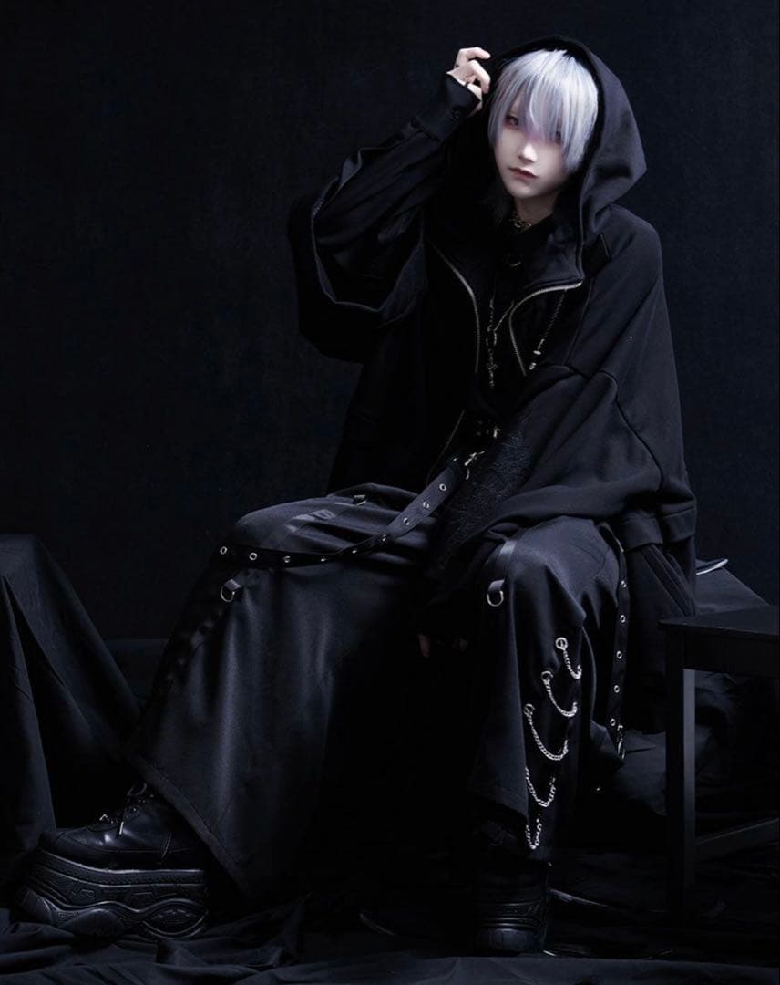 ililil【蛇昇華界】着物パーカー　ブラック