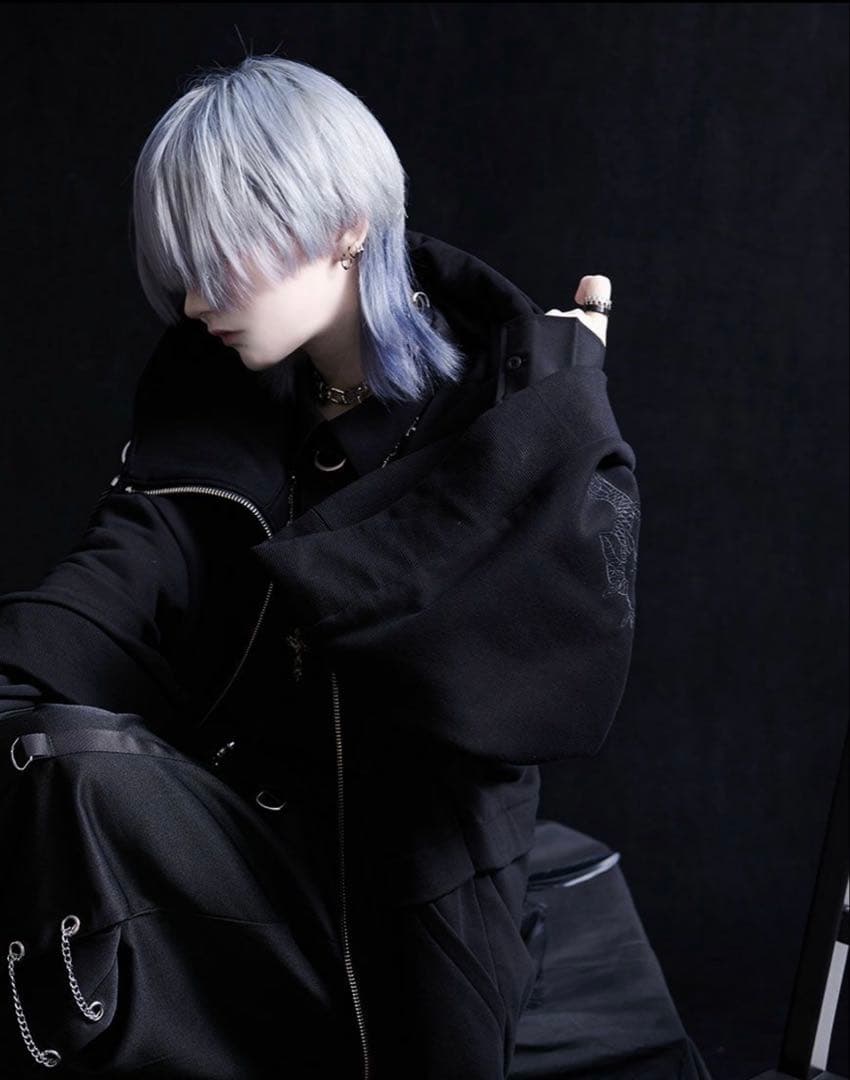 ililil【蛇昇華界】着物パーカー　ブラック